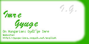 imre gyuge business card